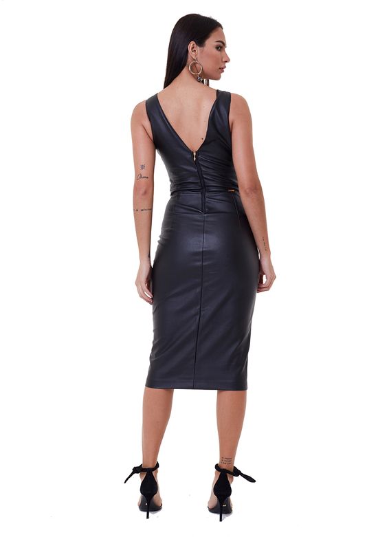 Vestido-Em-Tecido-Sintetico-Com-Decote-Costas