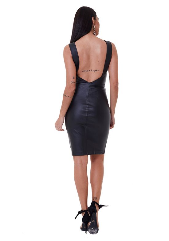 Vestido-Em-Tecido-Sintetico-Com-Ziper-Frontal