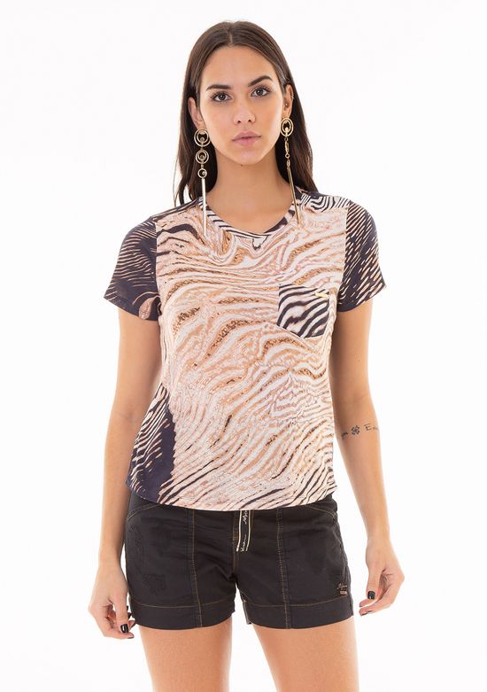 T-shirt-Estampada-Com-Bolso-Funcional---Preto-Zebrado-G