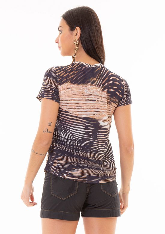 T-shirt-Estampada-Com-Bolso-Funcional---Preto-Zebrado-G