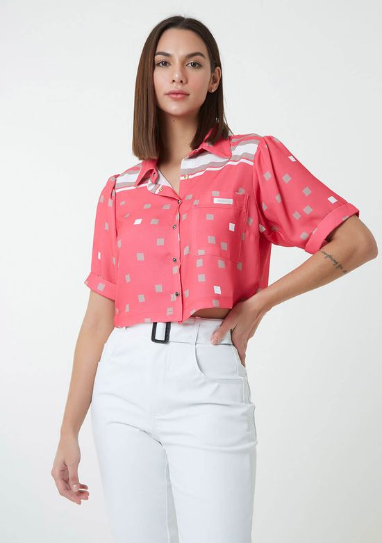 Camisa-Cropped-Estampada-Com-Bolso---Pink-Geometrico-P