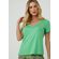 T-shirt-De-Malha-Lisa-Decote-Em-V---Verde-PP
