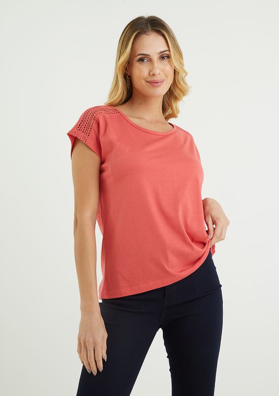 T-shirt-Basica-Detalhe-Ombro-Com-Renda---Vermelho-M
